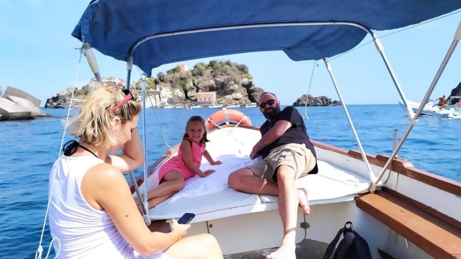 Aci Trezza boat tour sunset and dinner sicilian family home - The sea stop everyone talks about: the island of Lachea