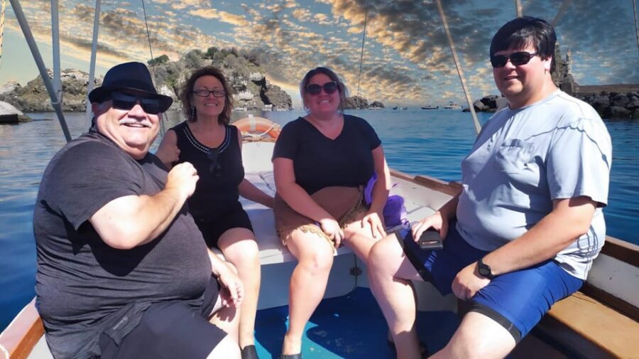 Aci Trezza boat tour sunset and dinner sicilian family home - Ulysses’ Caves in Ognina: the swim stop (with a guide)