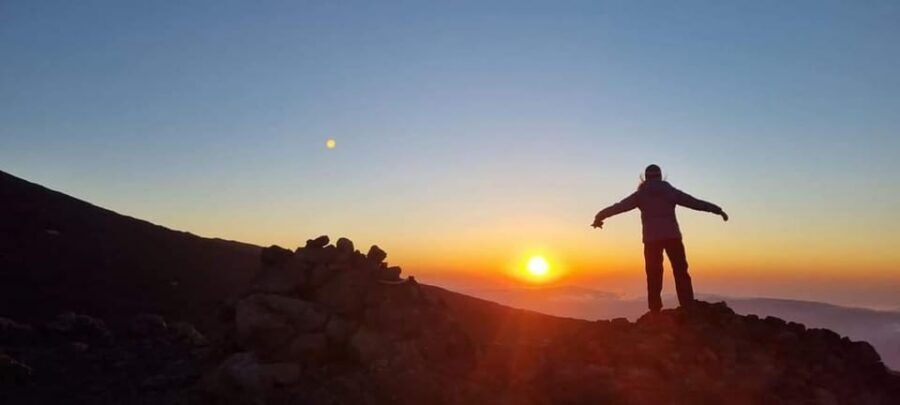 Etna North Sunset: Summit area & Craters of 2002 - Watching the north side craters as evening settles